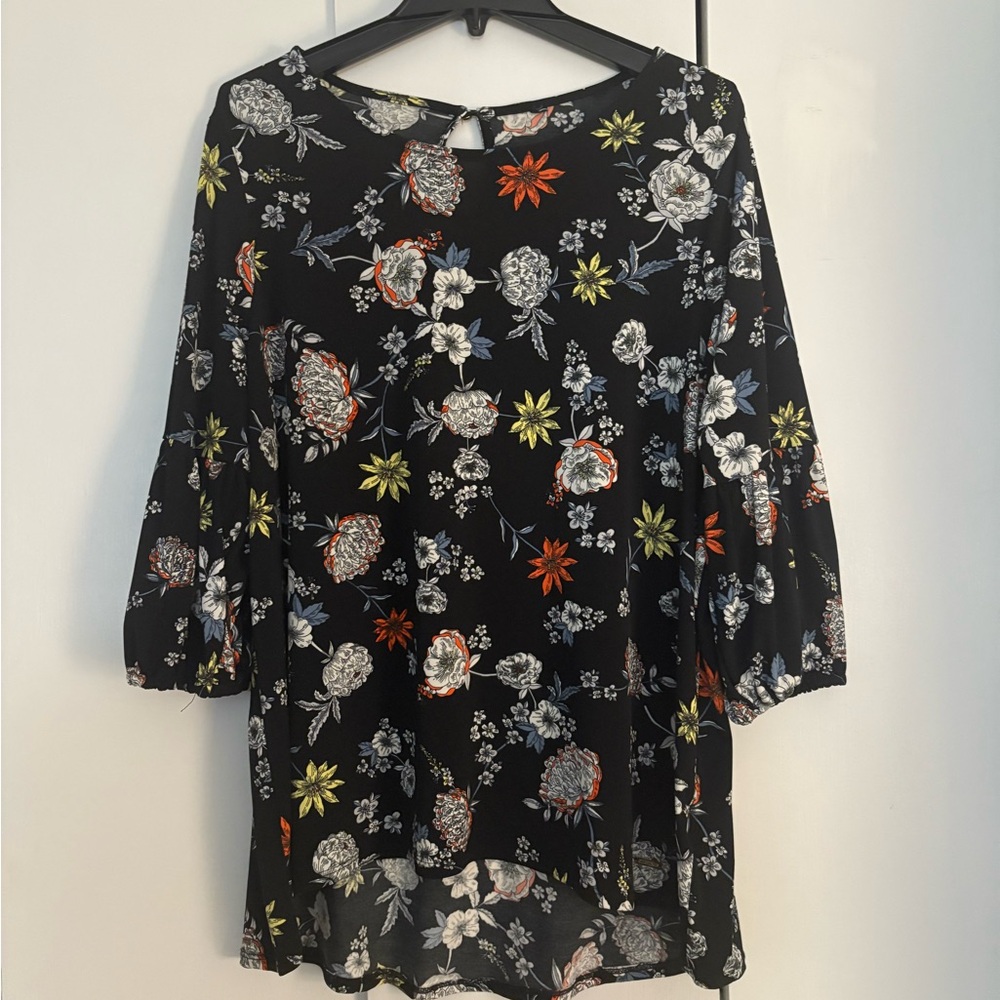 Floral Black Women's Top